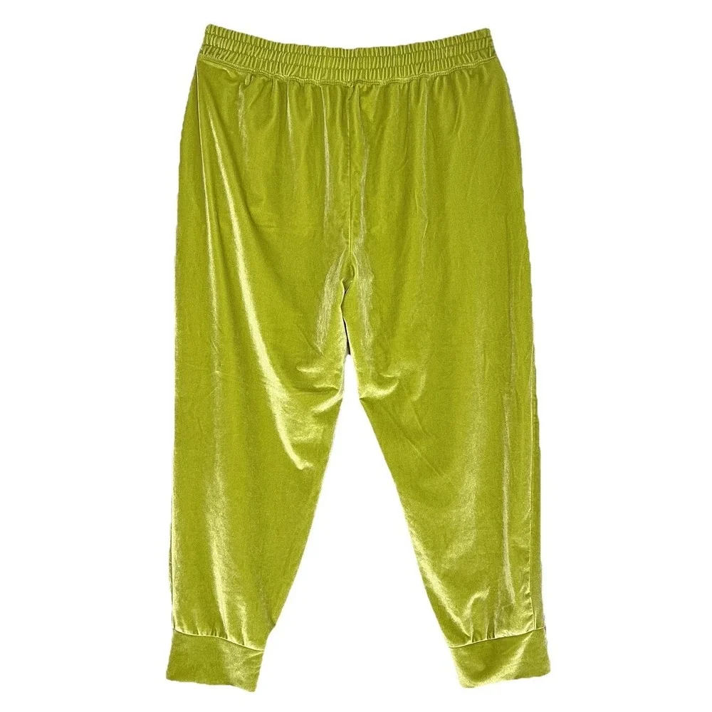 Fabletics Daria‎ Womens Velour Jogger Pants Acid Green XXL